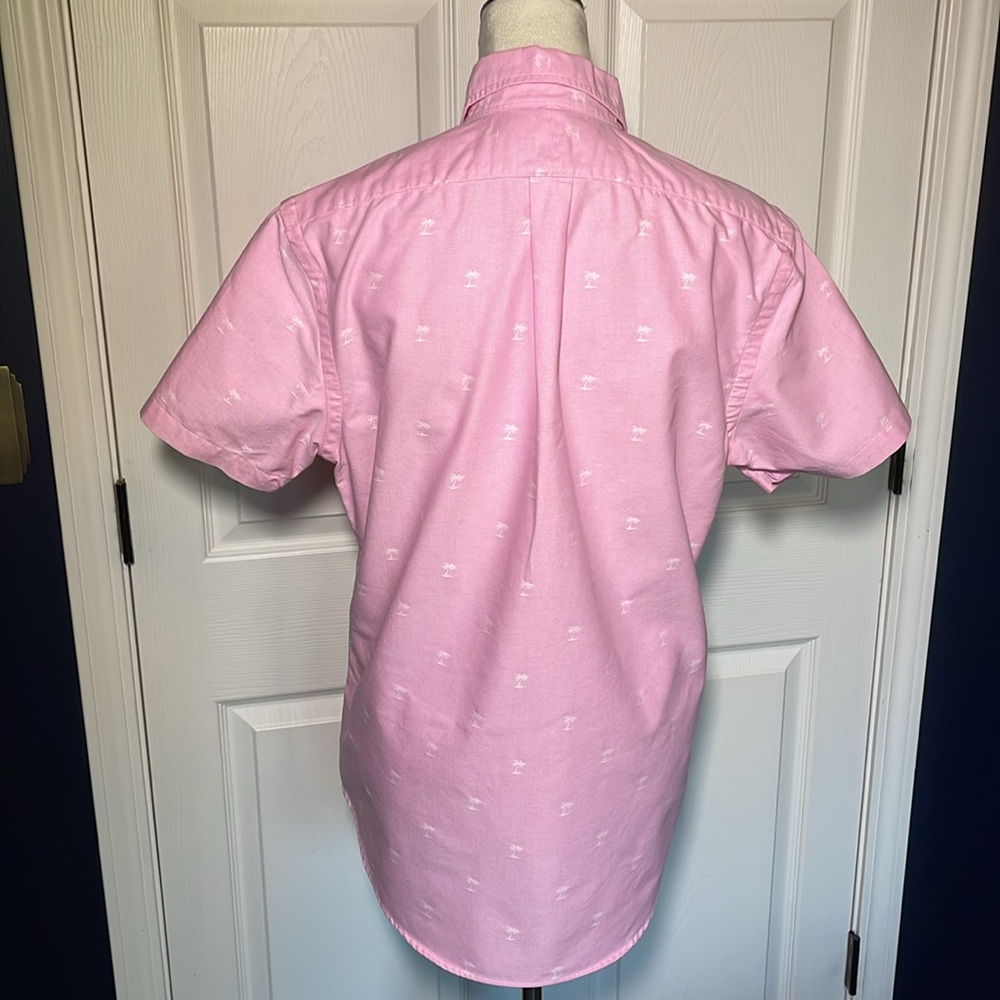 Ralph Lauren 100% Cotton Pink Short Sleeve Button Down Collared Shirt Palm Trees - Picture 5 of 9
